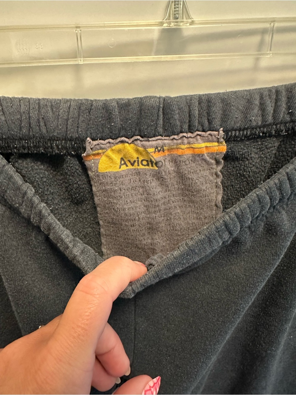 Aviator Nation Gray Sweatpants with Neon Rainbow Stripe Size M - Picture 2 of 5